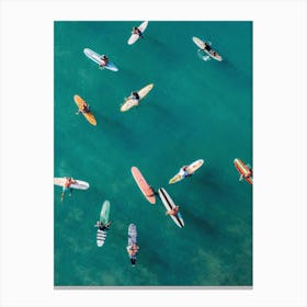 Aerial View Of Surfers Canvas Print