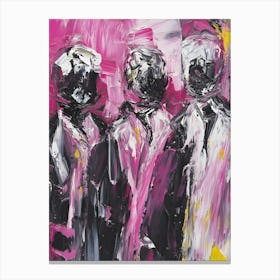 Three People In Pink Canvas Print