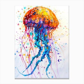 Jellyfish Colourful Watercolour 2 Canvas Print