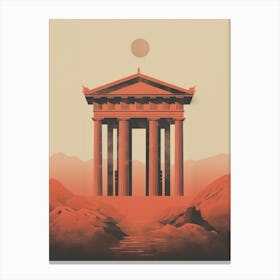 Temple Of Artemis Art Deco Illustration 1 Canvas Print
