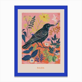 Spring Birds Poster Raven 3 Canvas Print