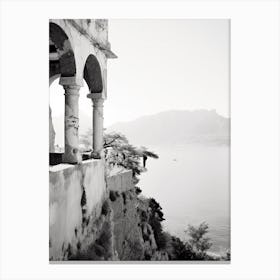 Amalfi Coast, Italy, Black And White Analogue Photograph 1 Canvas Print