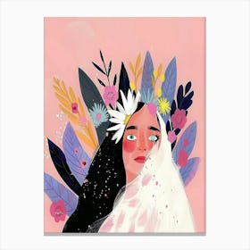 Woman With A Flower Crown Canvas Print