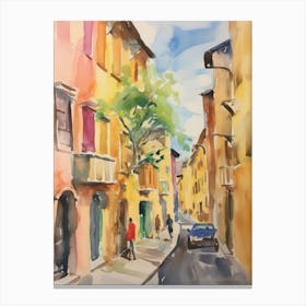 Padua, Italy Watercolour Streets 3 Canvas Print