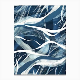 Abstract Blue And White Pattern 1 Canvas Print