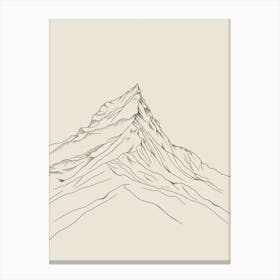 Makalu Nepal China Line Drawing 1 Canvas Print