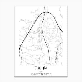 Taggia,Italy Minimalist Map Canvas Print