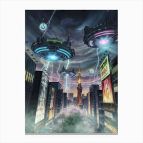 Aliens In Tokyo Canvas Print