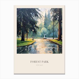 Forest Park Portland United States 3 Vintage Cezanne Inspired Poster Canvas Print
