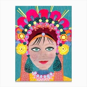 Girl With Headdress Canvas Print
