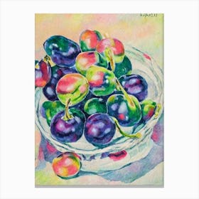Cranberry Vintage Sketch Fruit Canvas Print