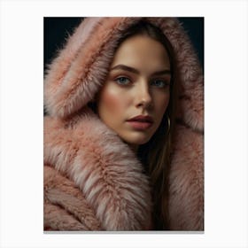Pink Fur Coat Canvas Print