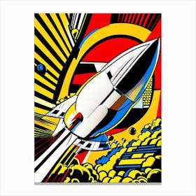 Spacecraft Bright Comic Space Canvas Print