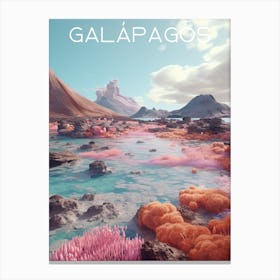 Colourful Galapagos travel poster Art Print Canvas Print