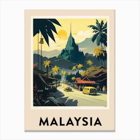 Malaysia Vintage Travel Poster Canvas Print