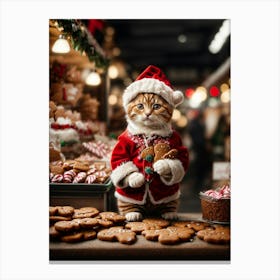 Santa Cat 2 Canvas Print