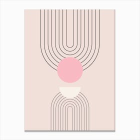 Mid Century Modern | 06 - Sun And Rainbow Blush Pink Canvas Print