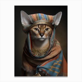 Cute Cat Wearing Turban Canvas Print