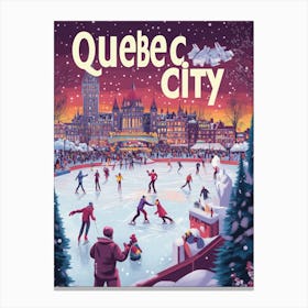 Aihrgdesign A 1970s Inspired Travel Poster For Quebec City 1 Canvas Print