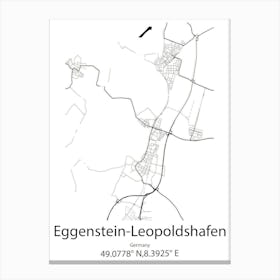 Eggenstein Leopoldshafen,Germany Minimalist Map Canvas Print