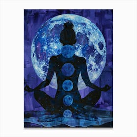 Yoga On The Moon Canvas Print