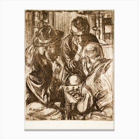 The Chess Players (1909), Pekka Halonen Canvas Print