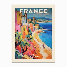 Nice France 3 Fauvist Painting Travel Poster Canvas Print