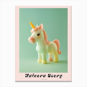 Pastel Toy Unicorn Portrait 6 Poster Canvas Print