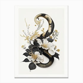 Banded Water Snake Gold And Black Canvas Print