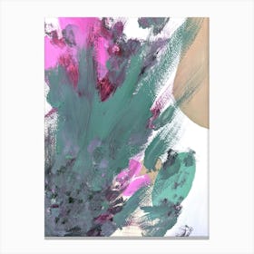 Abstract painting turquoise pink Canvas Print