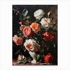 Baroque Floral Still Life Rose 10 Canvas Print