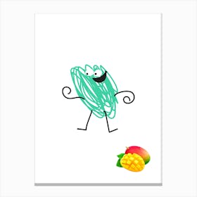 Green Mangoes.A work of art. Children's rooms. Nursery. A simple, expressive and educational artistic style. Canvas Print