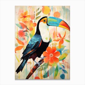 Bird Painting Collage Toucan 2 Canvas Print
