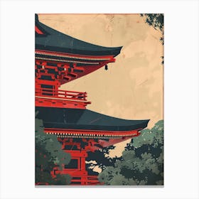 Kamakura S Tsurugaoka Hachimangu Shrine Japan Mid Century Modern 2 Canvas Print