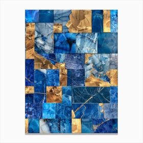 Blue And Gold Mosaic Canvas Print