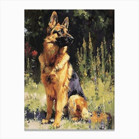 German Shepherd Acrylic Painting 3 Canvas Print