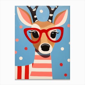 Little Deer 2 Wearing Sunglasses Canvas Print