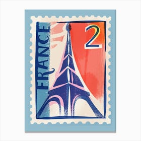 France Postage Stamp Canvas Print