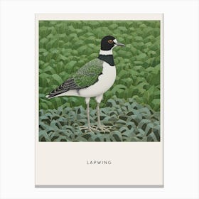 Ohara Koson Inspired Bird Painting Lapwing 3 Poster Canvas Print