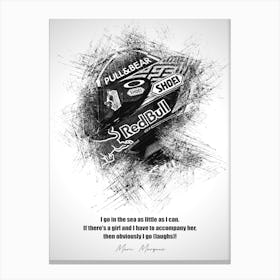 Marc Marquez Rider Sketch Canvas Print