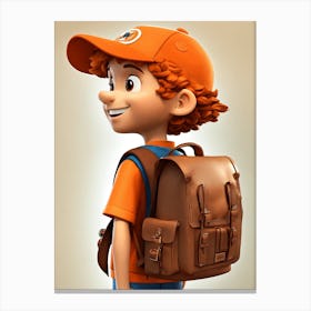 Boy With A Backpack Canvas Print
