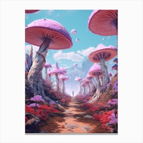 Pink Surreal Mushroom 6 Canvas Print