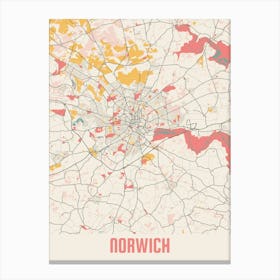 Norwich Map Poster Canvas Print