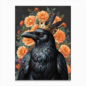 Crow with flower Canvas Print