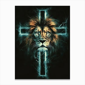 Lion Cross 1 Canvas Print