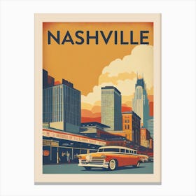 Nashville Vintage Travel Poster Canvas Print