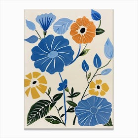 Painted Florals Morning Glory 4 Canvas Print