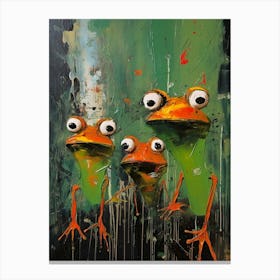 Frogs Abstract Expressionism 1 Canvas Print