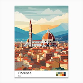 Florence, Italy, Geometric Illustration 3 Poster Canvas Print