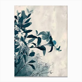 Blue Bird On A Branch Canvas Print